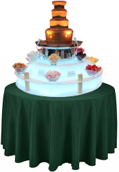 Chocolate Fountain with Forest Green Table Cloth