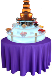 Chocolate Fountain with Cadbury Purple Cloth