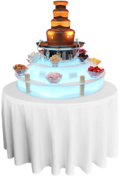 Chocolate Fountain with White Table Cloth