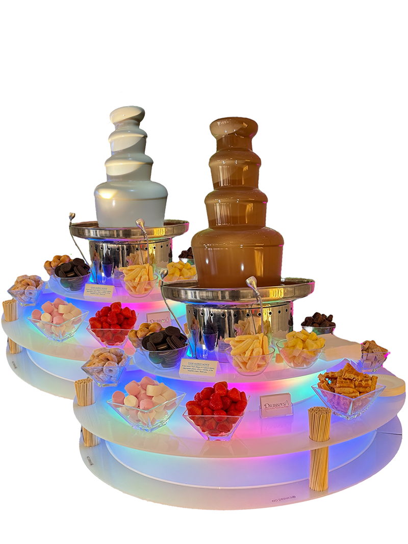 twin chocolate fountains dribblys for hire